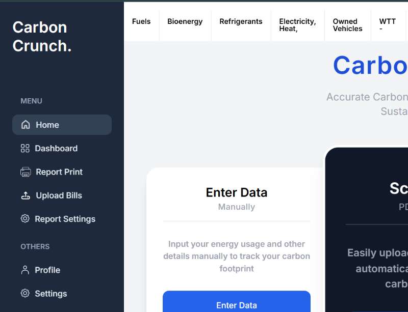 Carbon Crunch - Sustainability Application Project